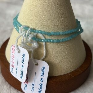 NEW Natural Faceted Peruvian Blue Opal Gemstone Bracelet